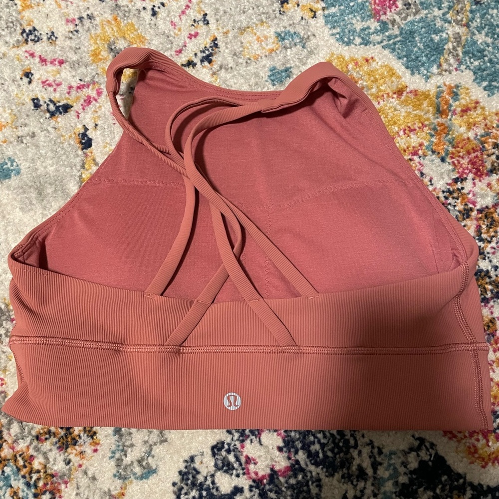 Lululemon energy ribbed high neck longline bra